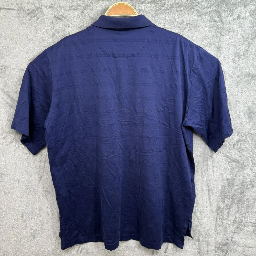 Polo Ralph Lauren Men's Performance Golf Shirt XL Blue Striped Stretch Casual